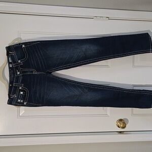 Ladies Miss Me Jeans Dark Blue With Bling Size 28